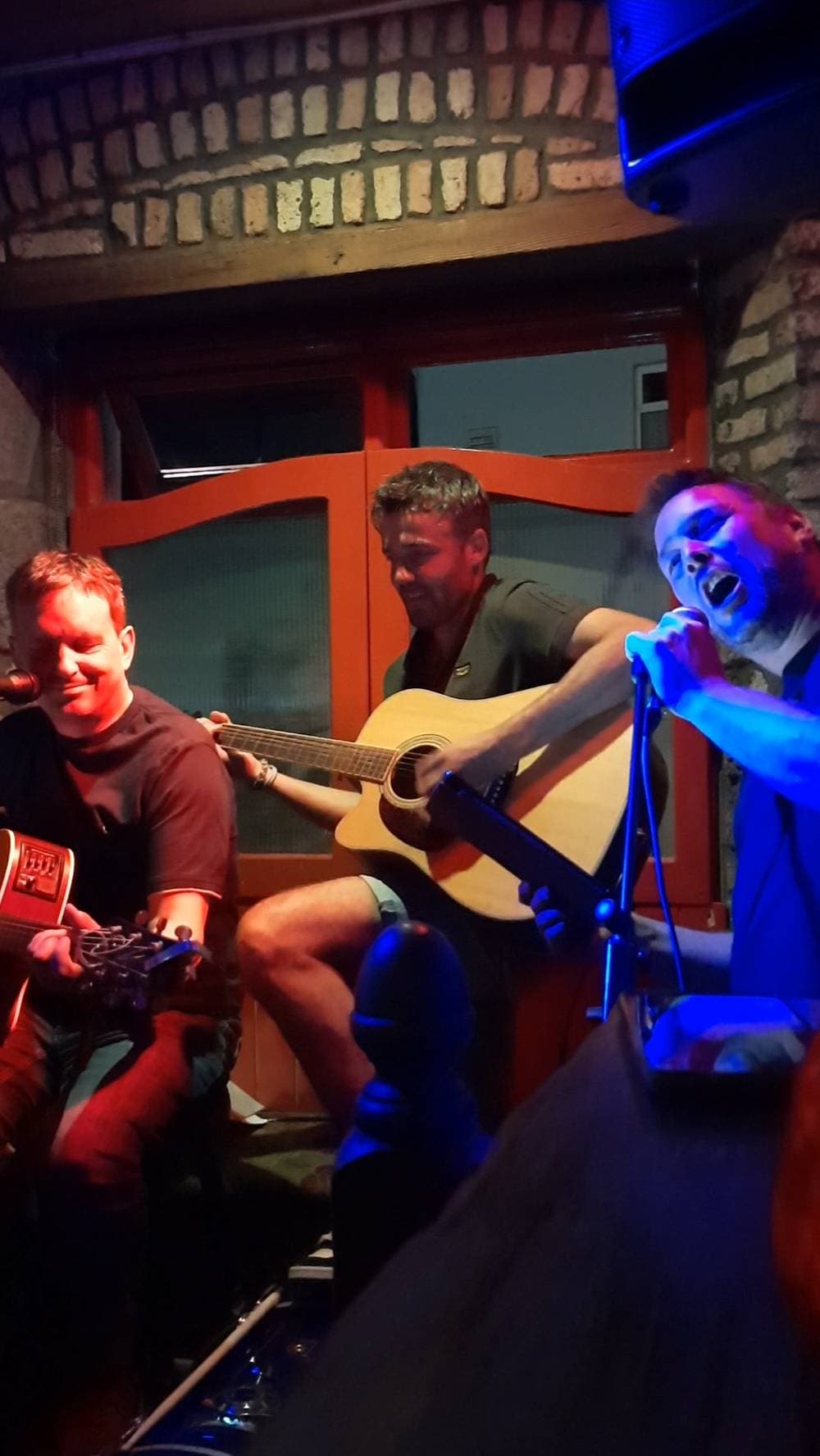 Vol overgave meezingen tijdens een pubshow